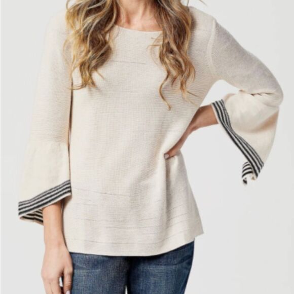 Laurie Felt Lightweight Cream Sweater ~Beachy Vibes~ Size XL - Picture 1 of 8
